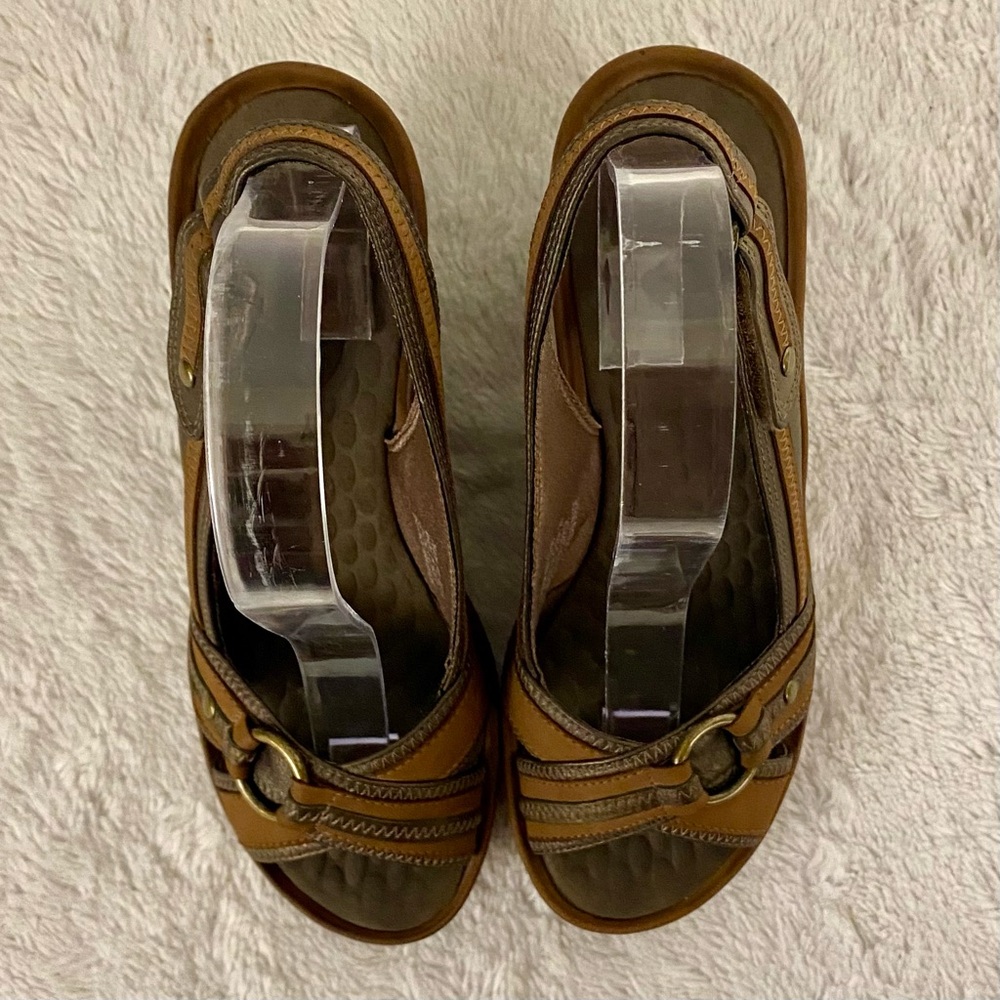 Privo by Clarks Brown Leather Slingback Wedge Sandals Women’s Size 6 - Picture 6 of 10